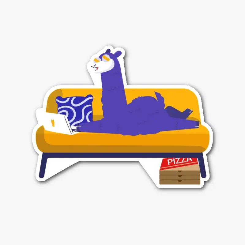 Lounging Alpaca Sticker